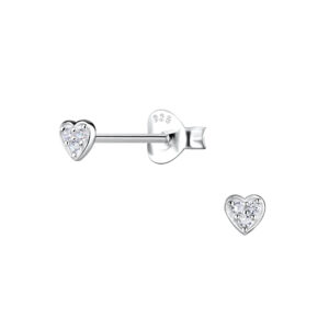 Silver Heart Stud Earrings - 20615 Silver Heart Stud Earrings - 20615