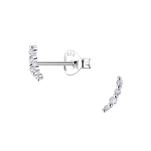 Silver Curved Stud Earrings - 20652 Silver Curved Stud Earrings - 20652