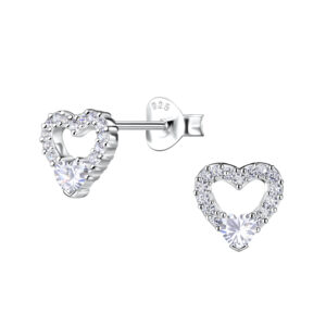 Silver Heart Stud Earrings - 20576 Silver Heart Stud Earrings - 20576