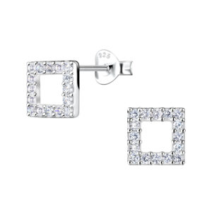 Silver Square Stud Earrings - 21111 Silver Square Stud Earrings - 21111