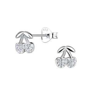 Silver Cherry Stud Earrings - 21138 Silver Cherry Stud Earrings - 21138