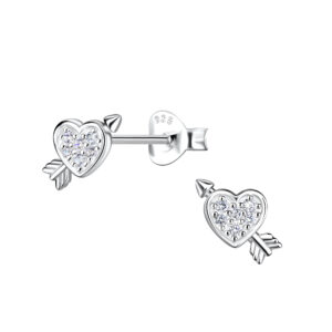 Silver Heart Stud Earrings - 21139 Silver Heart Stud Earrings - 21139