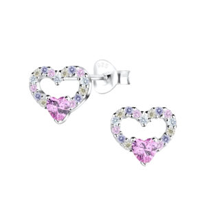 Silver Heart Stud Earrings - 17203 Silver Heart Stud Earrings - 17203