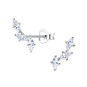 Silver Geometric Stud Earrings - 21427 Silver Geometric Stud Earrings - 21427