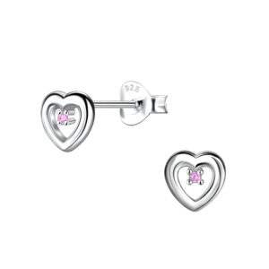 Silver Heart Stud Earrings - 21523 Silver Heart Stud Earrings - 21523