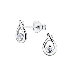 Silver Tear Drop Stud Earrings - 21637 Silver Tear Drop Stud Earrings - 21637