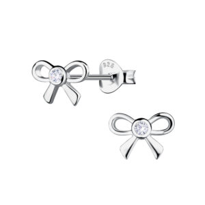 Silver Bow Stud Earrings - 21636 Silver Bow Stud Earrings - 21636