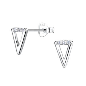 Silver Triangle Stud Earrings - 21658 Silver Triangle Stud Earrings - 21658