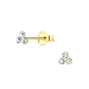 Silver Three Stones Stud Earrings - 21850 Silver Three Stones Stud Earrings - 21850