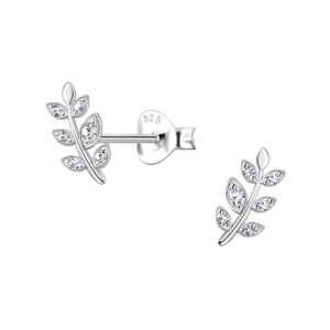 Silver Olive Leaf Stud Earrings - 21873 Silver Olive Leaf Stud Earrings - 21873