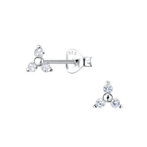 Silver Triangle Stud Earrings - 21837 Silver Triangle Stud Earrings - 21837