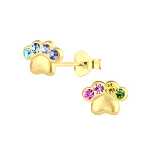 Silver Paw Print Stud Earrings - 21995 Silver Paw Print Stud Earrings - 21995