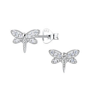 Silver Dragonfly Stud Earrings - 22104