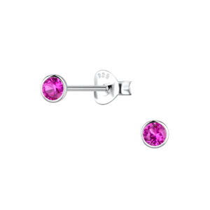 3mm Round Cubic Zirconia Silver Stud Earrings - 22543 3mm Round Cubic Zirconia Silver Stud Earrings - 22543