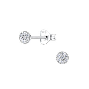 Silver Round Stud Earrings - 22408 Silver Round Stud Earrings - 22408