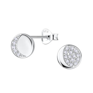 Silver Round Stud Earrings  - 22446