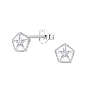 Silver Geometric Stud Earrings - 22448
