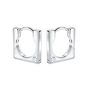 11mm Silver Square Huggie Earrings - 22725