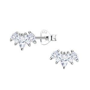 Silver Geometric Stud Earrings - 22868