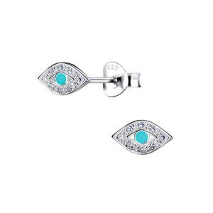 Silver Evil Eye Stud Earrings - 22999