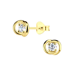 Silver Geometric Stud Earrings - 22933