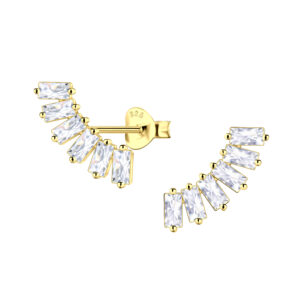 Silver Geometric Stud Earrings  - 23006