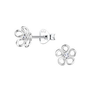 Silver Flower Stud Earrings - 23194 Silver Flower Stud Earrings - 23194