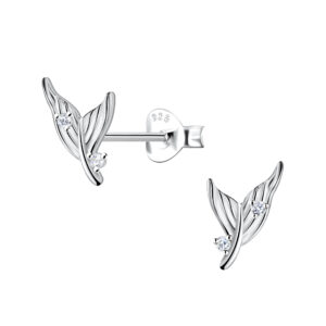Silver Mermaid Tail Stud Earrings - 23265