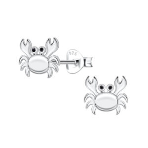 Silver Crab Stud Earrings - 23270