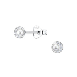 Silver Round Stud Earrings - 23295 Silver Round Stud Earrings - 23295