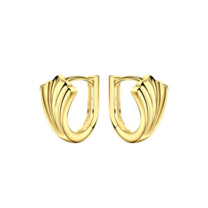 12mm Silver Leaf Huggie Earrings - 23258