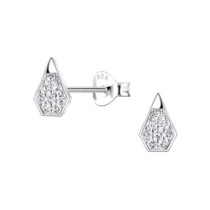 Silver Geometric Stud Earrings - 23350 Silver Geometric Stud Earrings - 23350