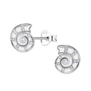 Silver Shell Stud Earrings - 23456