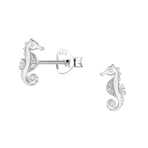 Silver Seahorse Stud Earrings  - 23531