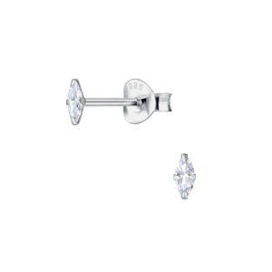 2x4mm Marquise Cubic Zirconia Stud Earrings - 23949