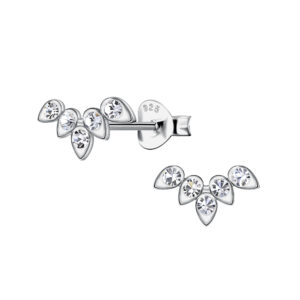 Silver Geometric Stud Earrings - 23950 Silver Geometric Stud Earrings - 23950