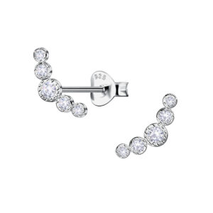 Silver Geometric Stud Earrings - 23947 Silver Geometric Stud Earrings - 23947