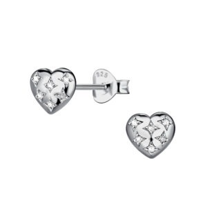 Silver Heart Stud Earrings - 24064 Silver Heart Stud Earrings - 24064