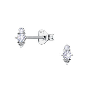 Silver Geometric Stud Earrings 24203