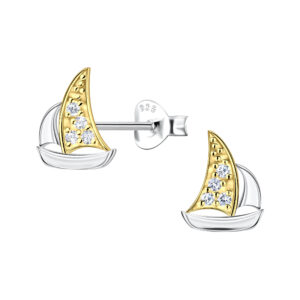 Silver Sailboat Stud Earrings - 24356 Silver Sailboat Stud Earrings - 24356