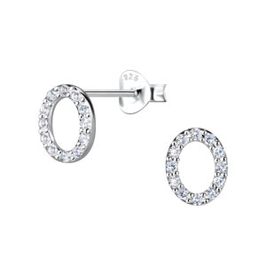 Silver Oval Stud Earrings24080