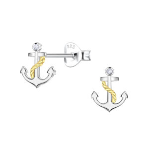 Silver Anchor Stud Earrings - 24360 Silver Anchor Stud Earrings - 24360