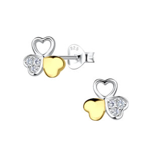 Silver Triple Heart Stud Earrings - 24512 Silver Triple Heart Stud Earrings - 24512