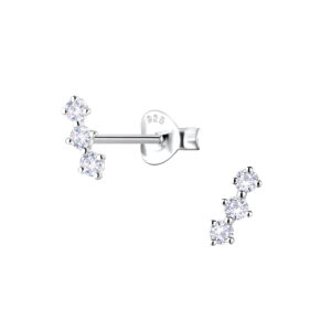 Silver Geometric Stud Earrings  - 24487