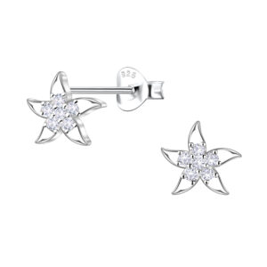 Silver Starfish Stud Earrings  - 24482