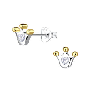 Silver Crown Stud Earrings - 24509 Silver Crown Stud Earrings - 24509