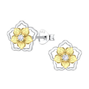 Silver Flower Stud Earrings - 24536 Silver Flower Stud Earrings - 24536
