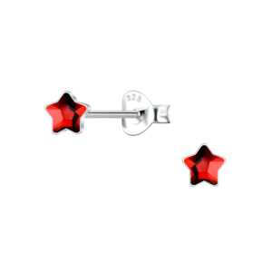 4mm Star Glass Silver Stud Earrings - 24730 4mm Star Glass Silver Stud Earrings - 24730