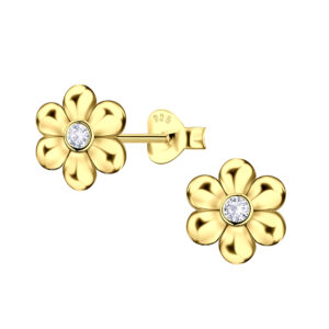 Silver Flower Stud Earrings - 23521