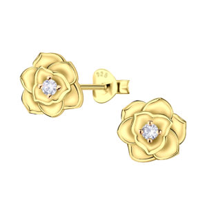 Silver Flower Stud  Earrings - 23522